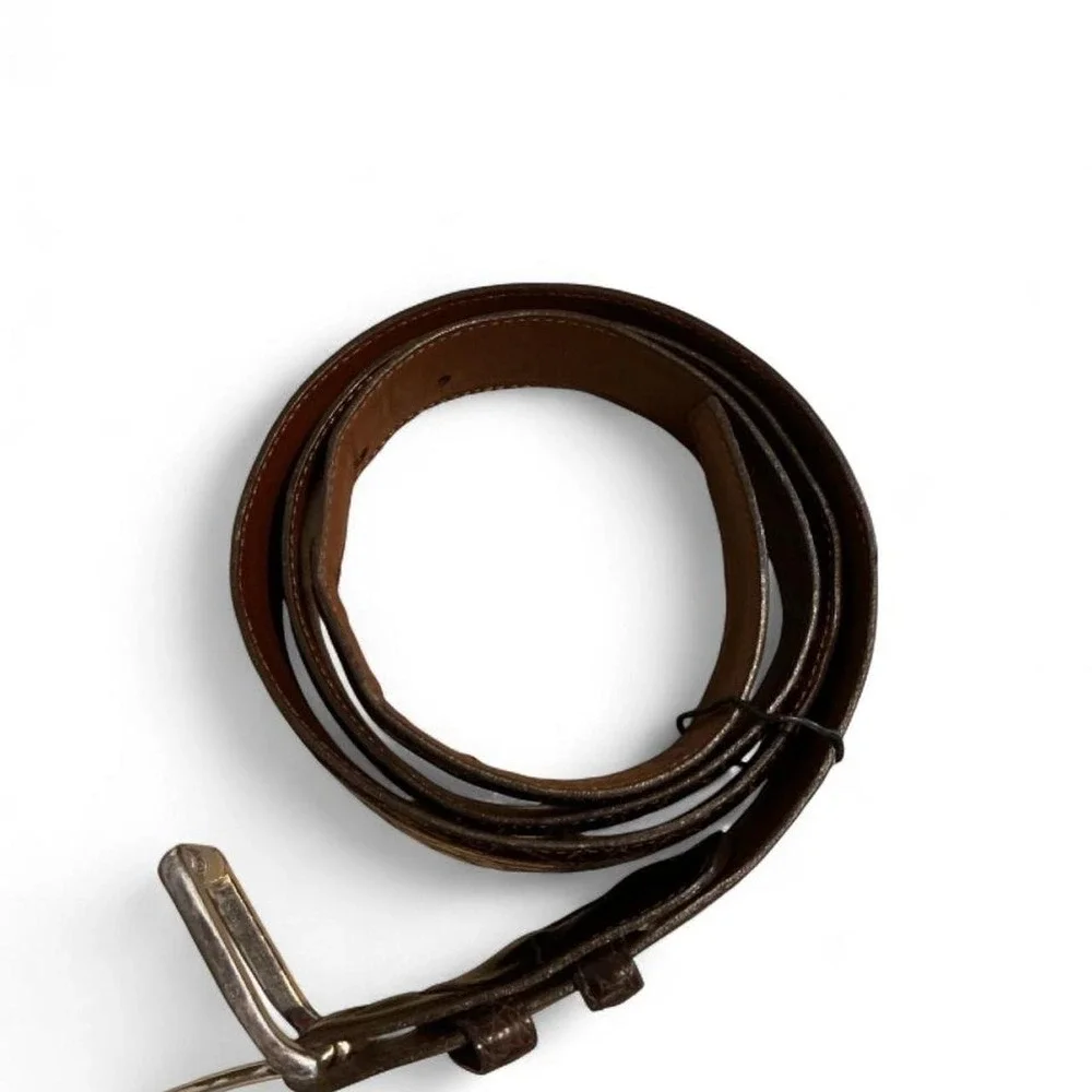 Zelli Alligator Leather Belt Men 38 Dark Brown Good Handcrafted Italy USA Exotic